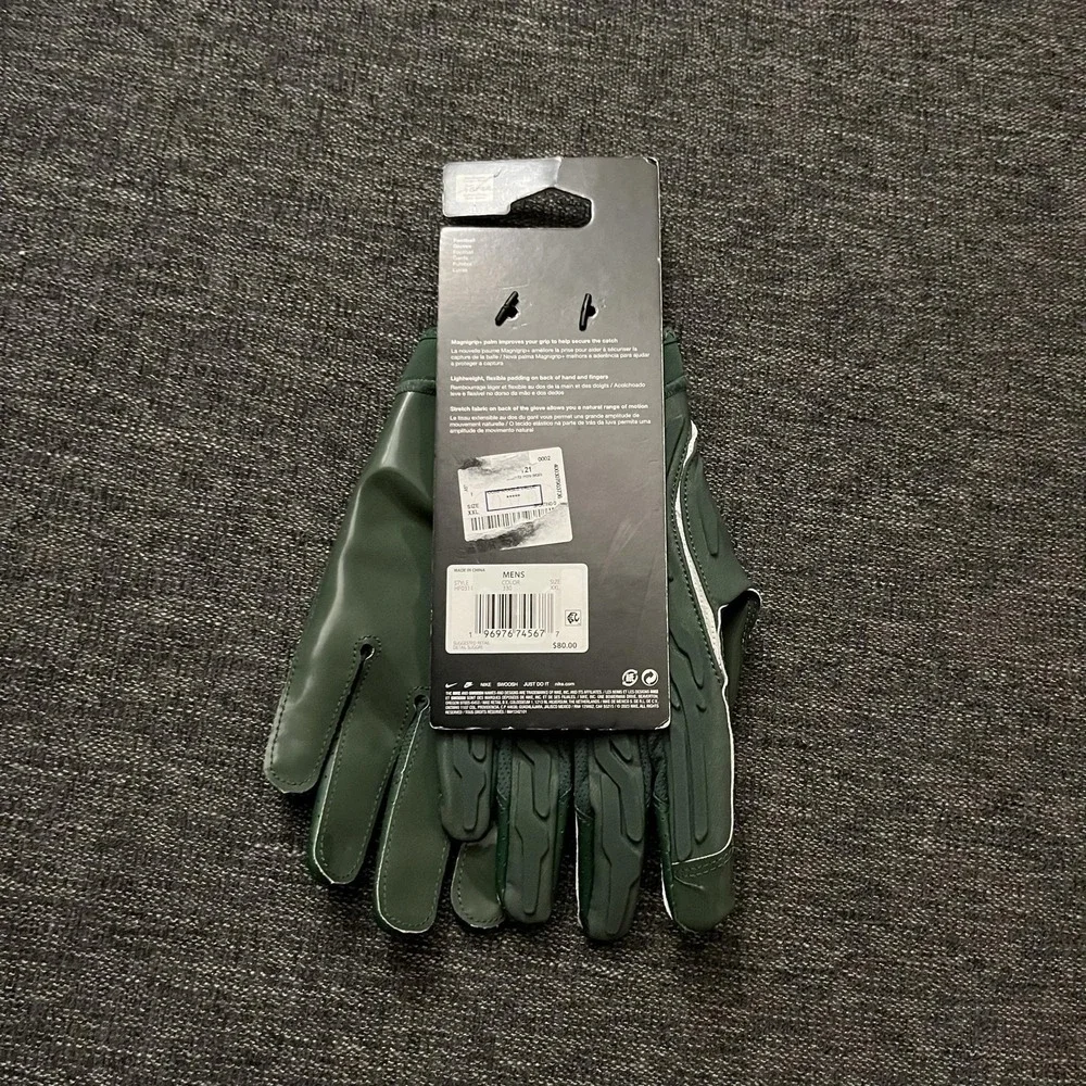 Nike Superbad 7.0 Football Gloves Mens 2XL Green NFL Grip Padded HF0311 New